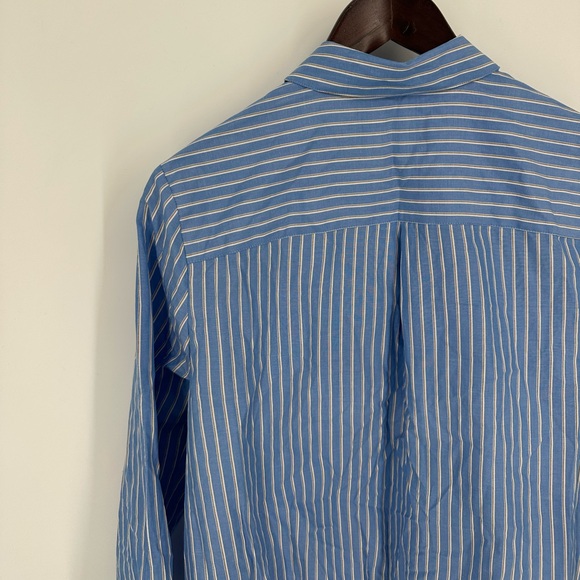 Sezane Tomboy Blue and White Stripe Shirt Size 38 6 Classic Work Timeless - Picture 8 of 13